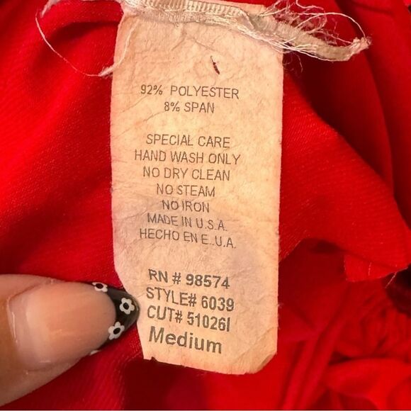 Y2K Red Beaded Tulip Hem Maxi Formal Halter Dress Size Medium - Picture 5 of 5